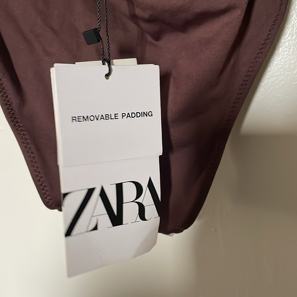 Zara one shoulder swimsuit, brown, size XL. NWT. - Picture 4 of 4